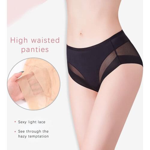 Women Boyshorts Body Shaping Panties Female Pants High Elastic Control Briefs Seamfree Breathable Mesh Intimates Shapewear