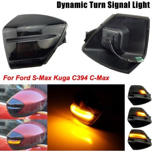 2pcs For Ford S-Max 2007-2014 Kuga C394 2008-2012 C-Max 2011-2019 LED Dynamic Side Mirror Sequential Indicator Blinker Light