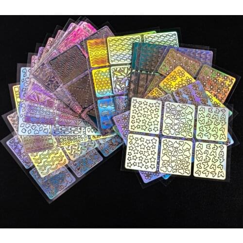 24 Sheets/Set DIY Nail Art Hollow 3D Laser Sticker Stencil Nails Tips Transfer Guide Template Reusable Decals Polish Manicures