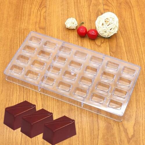 28 Rectangle Polycarbonate PC Chocolate Mold DIY 3D Lollipop Fondant Candy Cake Molds Kitchen Baking Pastry Tools