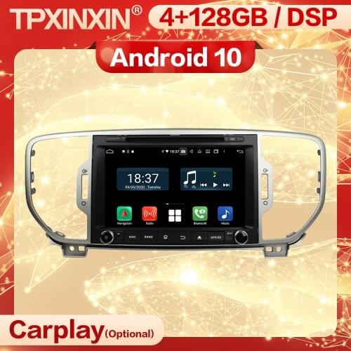 4+128G Carplay 2 Din Android 10 Multimedia Receiver For KIA Sportage 2016 2017 2018 2019 2020 Radio Audio Video Player Head Unit