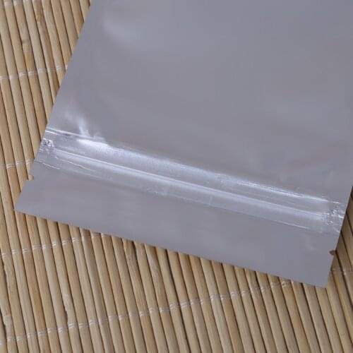 50 Pcs 10x17.5cm Silver Aluminum Foil Mylar Recloeable Bag Front Clear Leak Proof GXMA