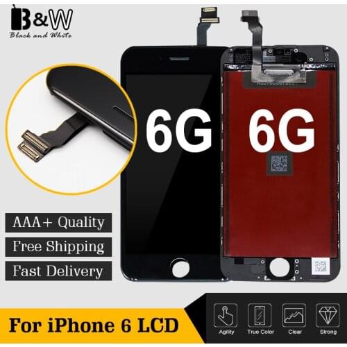 50PCS/LOT Superior Quality No Dead Spot Multi-Touch For iPhone 6 LCD Screen and Digitizer Assembly Great Packaging Free DHL Ship