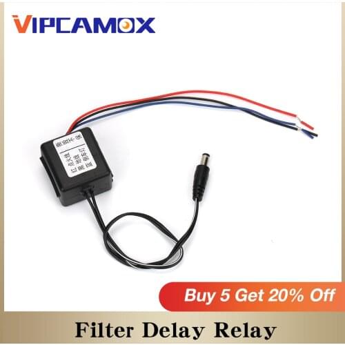 Car Rear View Camera Power Delay Timer Box Relay Filter Rectifier Capacitor Connector for Auto stabilized 12V DC to Camera