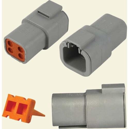 Free shipping 5 pcs Car Parts 4 Pin 2.5series Waterproof Male Cable Electrical Connector Plugs for Cars DTP04-4P