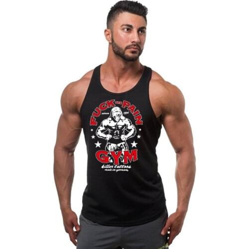 Brand fitness stringer undershirt gym vest mens fitness clothing fashion cotton sleeveless shirt workout vest sportswear