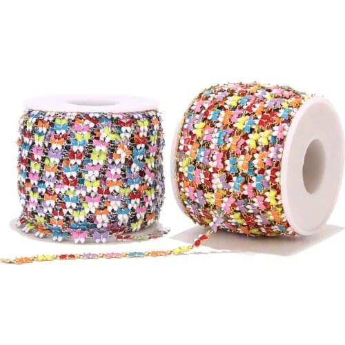 1M Stainless Steel Gold Plated 6mm Width Chains Charm Butterfly Link Chain for DIY Bracelets Necklaces Jewelry Making Findings