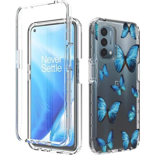 OnePlus Nord N200 5G Cases Shockproof Colorful Pattern Armor Slim Back OnePlus Nord N200 5G Cover Two-Layer Crystal