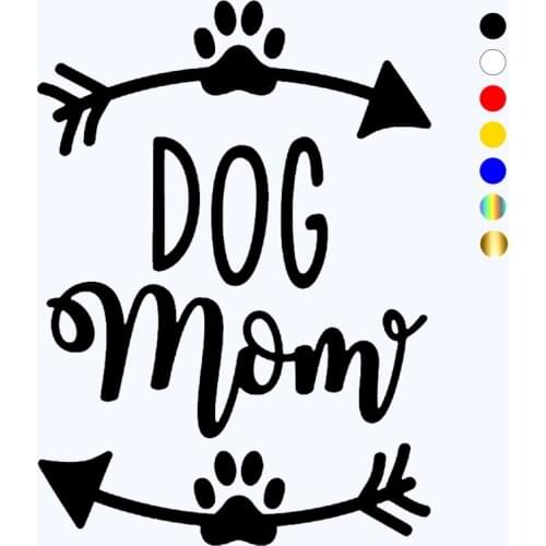 CK20820# Die-Cut Dog Mom Vinyl Decal Car Sticker Waterproof Auto Decors on Bumper Window Laptop