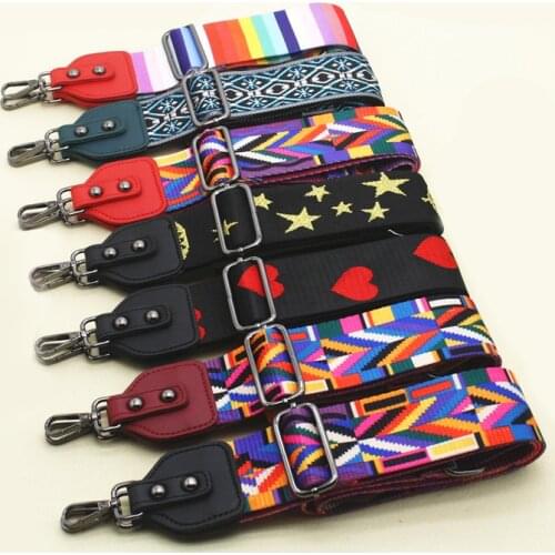 Colorful Bag Strap Women Shoulder Crossbody Bag Belt Adjustable Wide Strap Bag Part Accessories Female Messenger Bag Strap 130cm