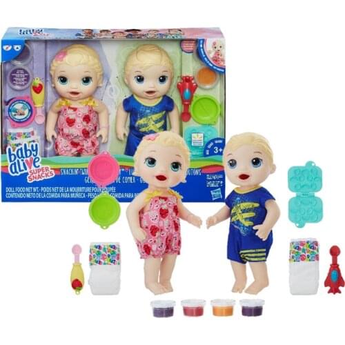 Hasbro Naughty Baby Lifelike Real Gemini Twin Dolls Drinkable Water Pee Doll Toy Girl Gift Baby Alive