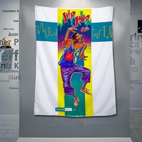 Hip-Hop Music Rock Band Poster Large Retro Flag Banner HD Print Cloth Art Hanging Painting Tapestry Wall Sticker Bar Home Decor