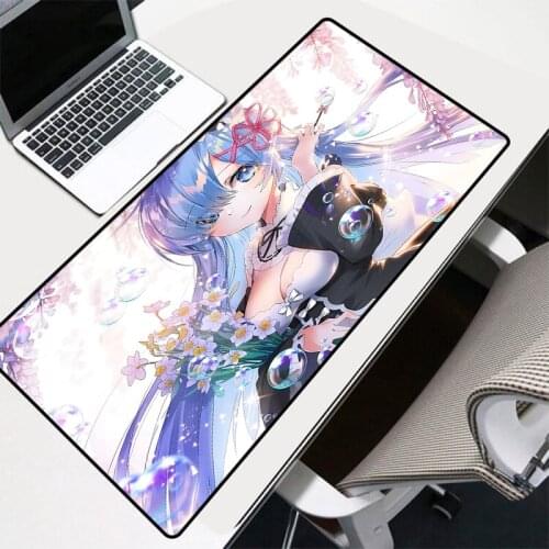 Rem Re Zero Big Breast Anime Girl Gaming Mousepad Large Desk Mat Computer Keyboard Game Play Mat Mause Carpet Gaming Mouse Pad