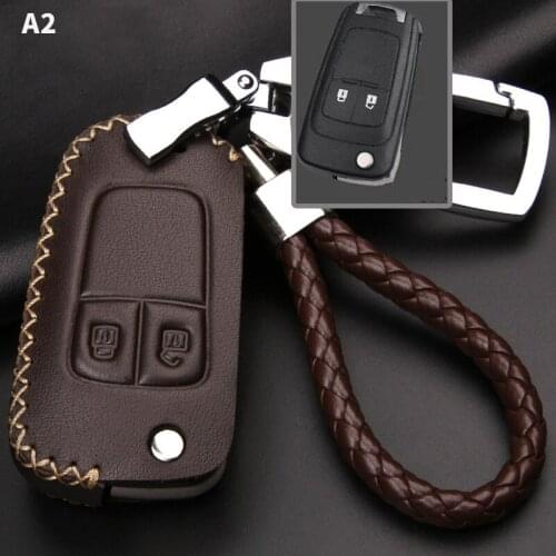 Leather Car Key Case Cover For Chevrolet Buick Cruze Trax Aveo Opel Astra Antara J Mokka Insignia Corsa Meriva Zafira Ring