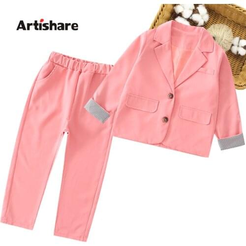 Kids Clothes Girls Solid Color Clothing For Girls Jacket + Pants Girls Sets Spring Autumn Kid Clothes