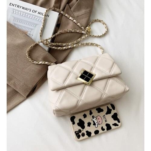 CGC 2021 Fashion Women Messenger Bag Leather PU Simple Korean Style Shoulder Bag Female Vintage za Handbag Ladies Crossbody Bags