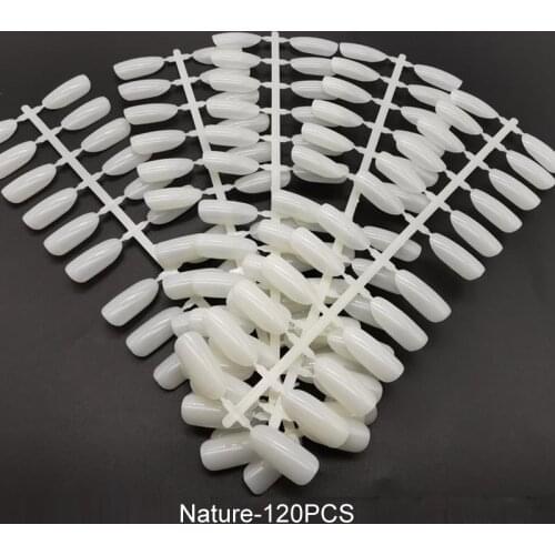 120 Pcs Color Card False Nail Oval Transparent White Fake Nail Tips Beginner Nail Art Practice Display Design Tools Accessories