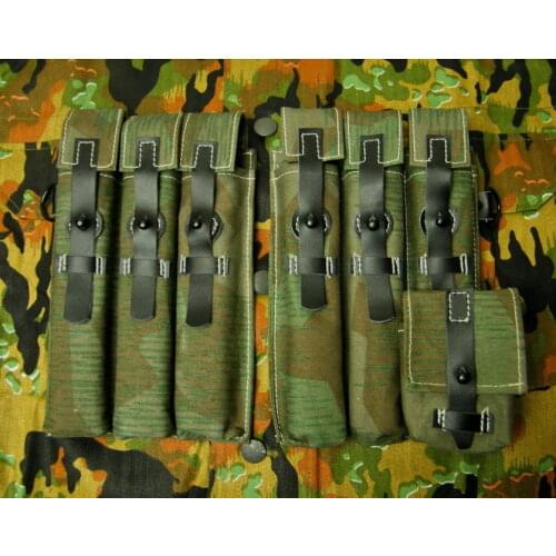WWII GERMAN ARMY HEER MP38 MP40 SPLINTER CAMO AMMO AMMUNITION POUCHES BANDOLIER