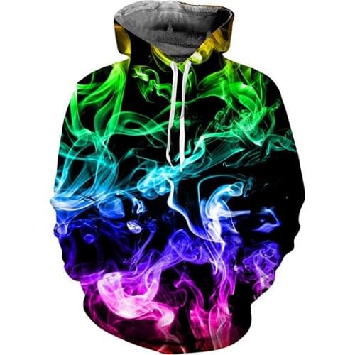 2020 new colorful flame hoodie 3D sweatshirt men and women hooded loose autumn and winter coat street clothing jacket hoodies
