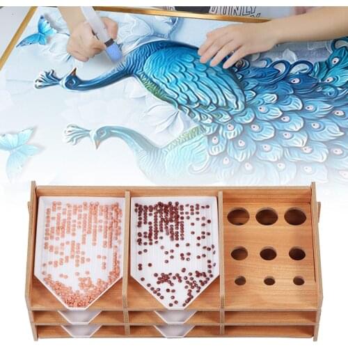 Home Storage Painting Tray Organizer Environmental Multi-Boat Holder Lattices Diamond Embroidery Accessories Cases Painting Box