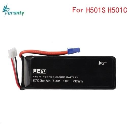Original for Hubson H501W H501S H501C 7.4V 2700mAh lipo battery 10C 20WH For RC Qaudcopter Drone Parts 2s 7.4 v 2700 mah Battery