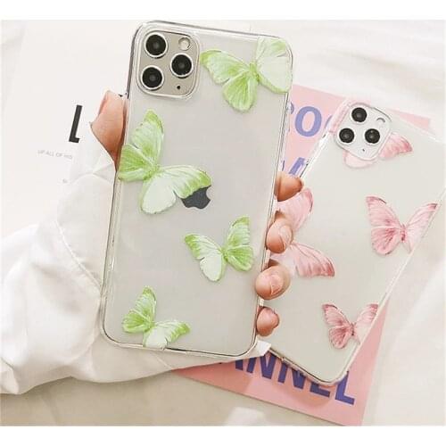 Original Clear Butterfly Star Case For iPhone 12 Pro Max 11 6 6s 7 8 Plus XS Max 12 Mini X XR 5G SE 2020 Shockproof Back Shell