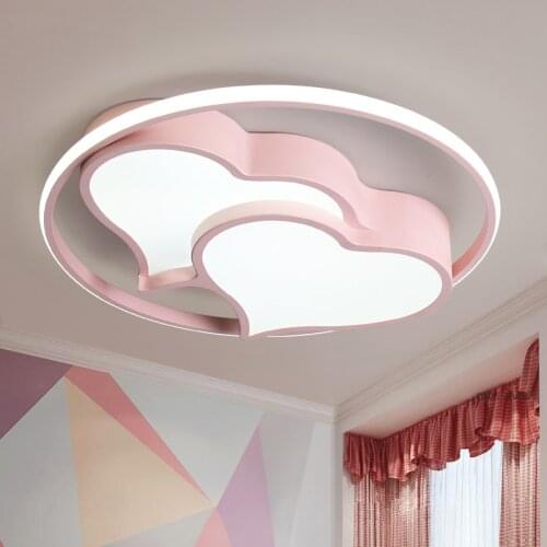 Pink Heart Shape Ceiling Light For Girls Room Lighting Women Room Ceiling Light Baby Room Girl Lamp Light Faction For Room Girl