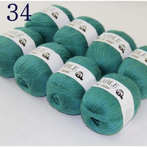 Sale Super Soft 8X50g Pure Sable Cashmere Wrap Shawls Hand Knit Wool Crochet YarnGreen Yellow d 243-34-8