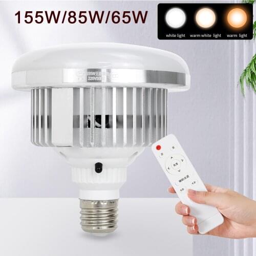 E27 Base 155W 85W 65W LED Light Bulb Photography Photo Studio Lamp For Youtube Live Stream Video Daylight Bulb LED Video Light