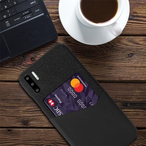 Febric Card Holder Cover For Huawei P30 Pro Phone Case Cloth Texture Antiskid Funda For HUAWEI P 30 PRO VOG-L04 6.47" 2019 Coque