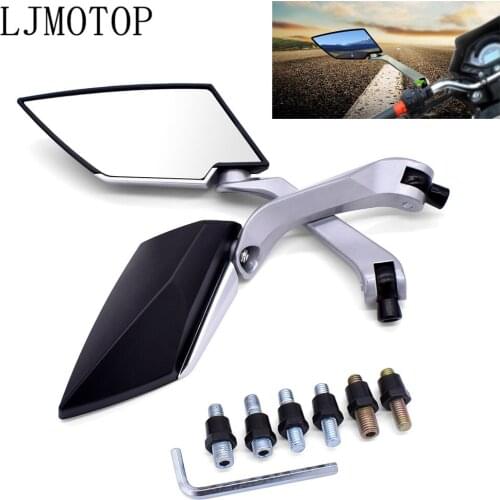 Universal Motorcycle Mirror 8mm 10mm Moped Handlebar Motorbike Side Mirrors For HYOSUNG MODEL GT250R GT650R Accessories