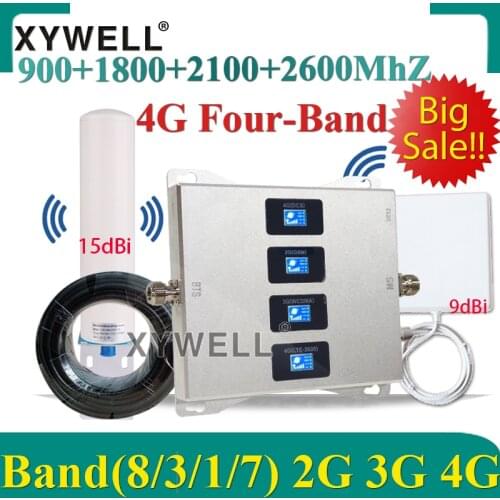 BigSale!!Four-Band 900/1800/2100/2600mhz CellPhone GSM Repeater 2g 3g 4g Signal Booster 4G Cellular Amplifier GSM UMTS DCS LTE