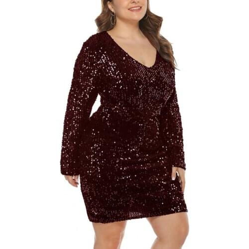 Party Women Dress Sequined V Neck Autumn Shiny Solid Color Bodycon Dress Summer Womens Dress Elegant Evening Wedding Outfits