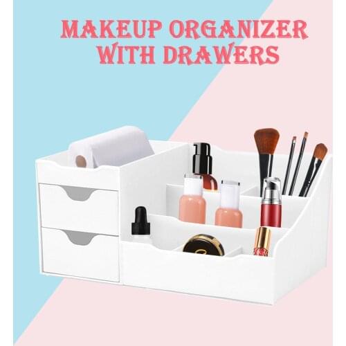 Cosmetic Storage Box Capacity Uncluttered Designs Makeup Organizer With Drawers White Jewelry Nail Polish Makeup Container Boxes