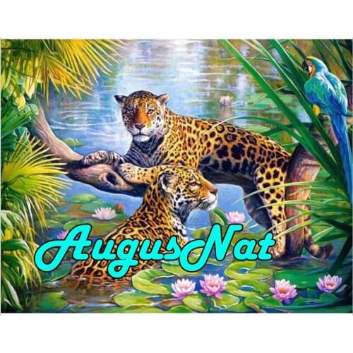 Yellow leopard diamond painting cross stitch scenery daimond embroidery full drill 5d daimant mosaic painting puzzle picture