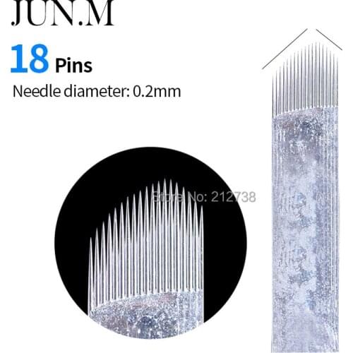 0.2mm 500pcs U shape Microblading Needles Permanent Makeup Manual Eyebrow Tattoo Chamfering 18 U Blades Free Shipping