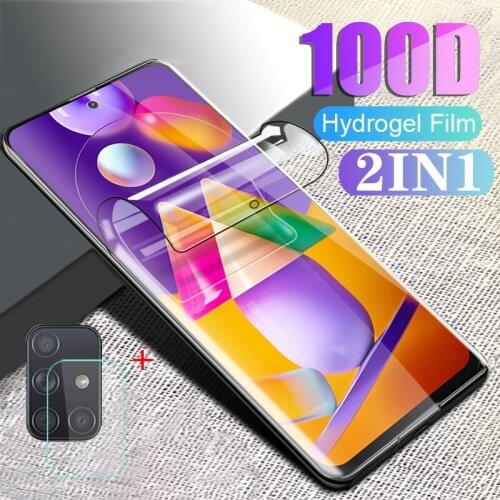 2 in 1 full coverage protective film for samsung m31s hydrogel screen protector for samsung m30s a70 with camera lens film