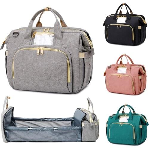 3 In 1 Diaper Bag Backpack Foldable Baby Bed Waterproof Travel Bag Diaper Bag Backpack with Changing Bed For Outdoor wholesale