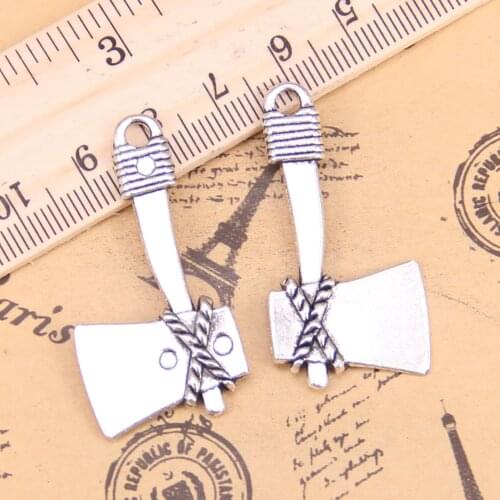 6pcs Charms axe ax 41x21mm Antique Pendants,Vintage Tibetan Silver Jewelry,DIY for bracelet necklace