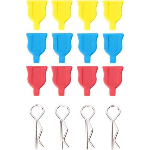 4pcs R-Shape Body Shell Clips Pin with Silicone Mount Set Pads Clips for 1/10 RC Drift Crawler Car Modified Accessories Parts