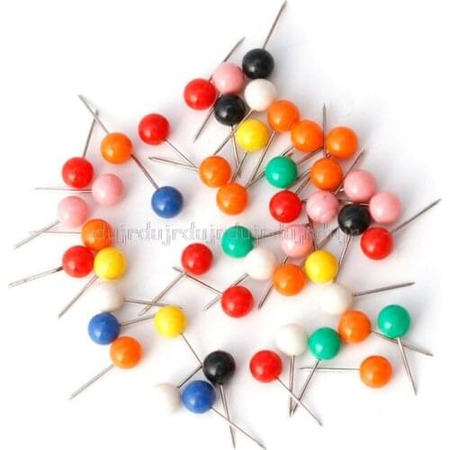 50Pcs/bag Multicolor Round Pearl Head Pins Fishing Line Brooches Fishing Tackle N06 dropship