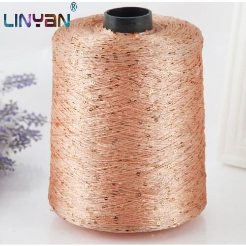 500g paillette yarn Sequins wool needle Natural beads lace tie a knot yarn for hand knitting crochet thread line sweater ZL52