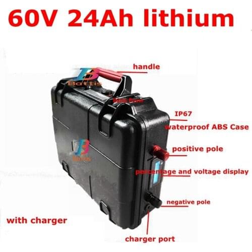 60V 24Ah 25AH 2Lithium battery pack with BMS and charger for electric scooter electric bike motorcar Skateboard powertrools UPS