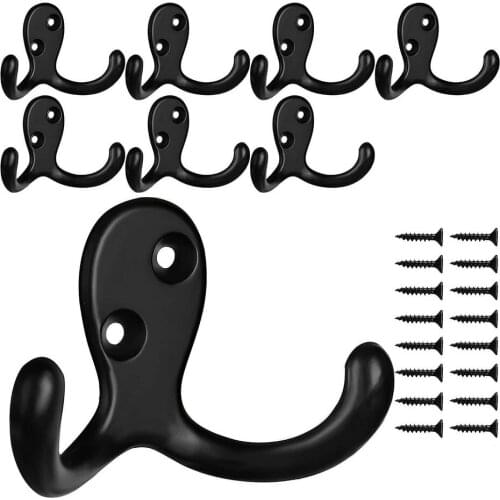 8 Pcs Alloy Double Hook Furniture Hardware Accessories Clothes Hooks Rugged And Durable Retro Type Hooks