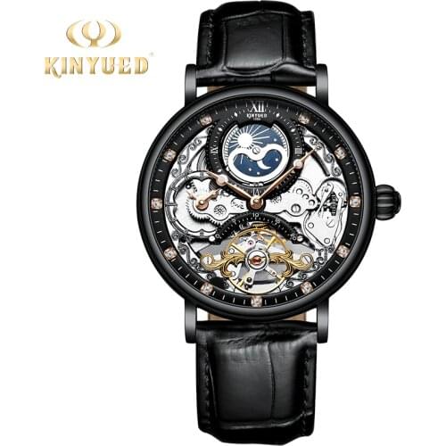 KINYUED Top Brand Luxury Men Watches 2020 Automatic Mechanical Wristwatch Sports Moon phase Watch relogio automatico masculino