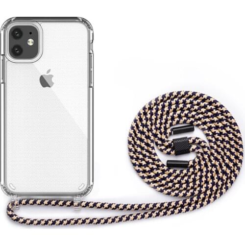Crossbody Necklace Lanyard Phone Case For iPhone 12 11 Pro Max X XR XS 7 8 Plus SE 20 Clear Hard Soft Cover For iphone 12 Cover