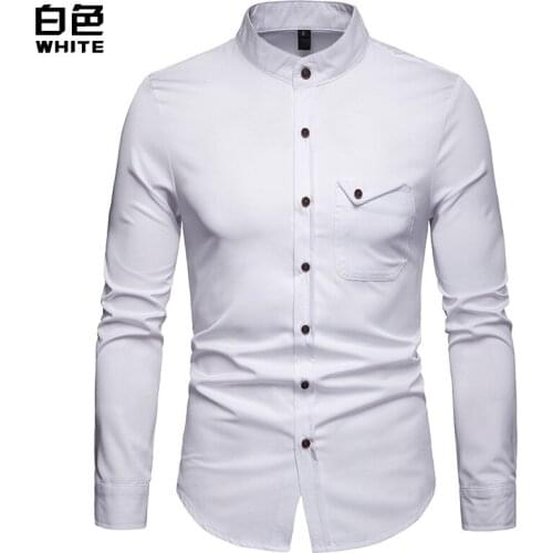 European version of mens shirts, spring and autumn casual long-sleeved shirts, mens shirts