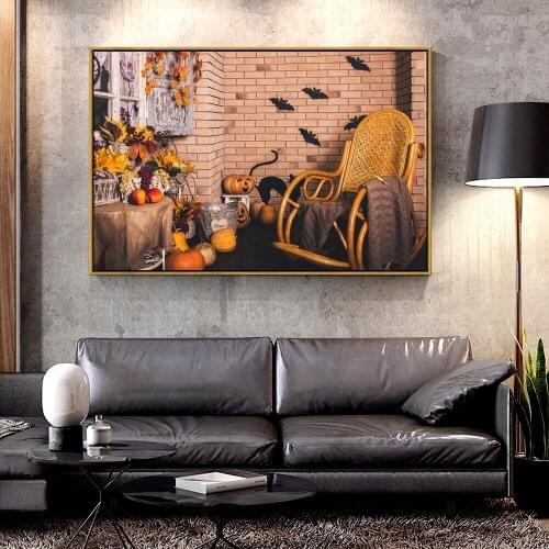 Forbeauty Oil Canvas Painting halloween_holiday_house_decoration-wallpaper-For Home Decoration Wall Art