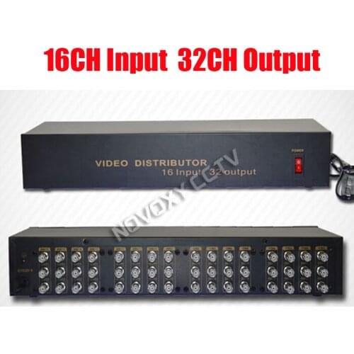 Free Shipping 16 In 32 Out Composite BNC Video Distributor Amplifier 16CH To 32CH Splitter For CCTV Security Camera DVR System