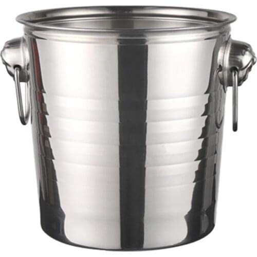 3L/5L/7L High Quality Stainless Steel Ice Bucket Thick Ice Holder Container for Bar Party Champagne Wine Barrel Silver